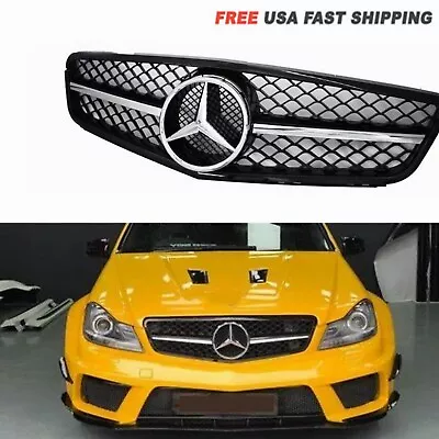 AMG Style Chrome Black Grille For Mercedes Benz C-Class W204 C300 C350 2008-2014 • $74.49