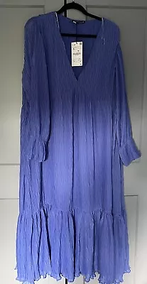 Zara Periwinkle/Lilac Maxi/Midi Dress Size XL. BNWT. • £10