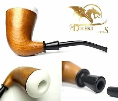 Dreki Pipes Sherlock Holmes Calabash Porcelain Tobacco Wood Smoking Pipe • £50.50