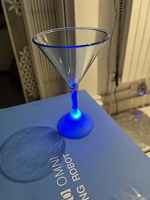 6 X Martini Cocktail Glass 6oz Light Up Blue LED - Flashing & Static Light Drink • £16.75