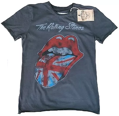 Rare Amplified Rolling Stones Union Jack UK Click Tongue Rock Vintage T-Shirt M • $76.21