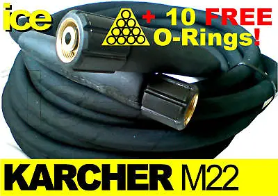 10m KARCHER HD HDS HIGH PRESSURE WASHER STEAM CLEANER JET WASH HOSE M22F X M22F • £59.99