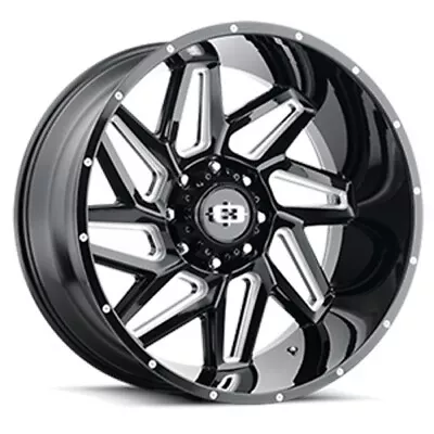 4 New 20x10 Vision 361 Spyder Gloss Black Milled Spoke 8x180 ET-25 Wheels Rims • $1135.06