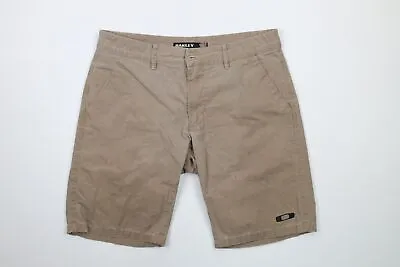 Vintage Oakley Mens 34 Distressed O Logo Stonewashed Chino Shorts Beige AS IS • $31.45