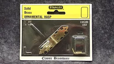 (2) STANLEY Solid Brass Classic Ornamental Hasp 5/8  X 2-3/4  CD5329 • $11.49