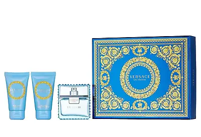 Eau Fraiche By Versace EDT Spray For Men 1.7oz 3pc New Gift Box • $72.87