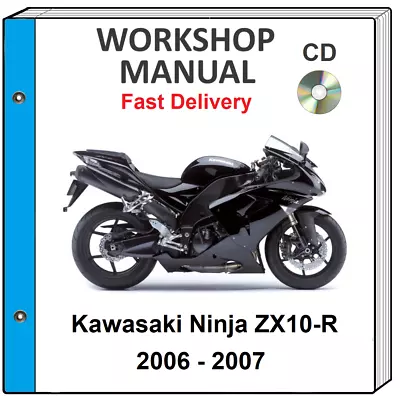 Kawasaki Ninja Zx10r Zx-10r 2006 2007 Service Repair Shop Manual Cd • £12.85