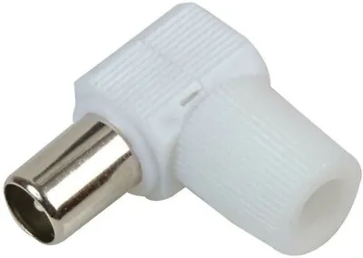 £1.69 • Buy Tv Freeview Rf Coaxial 90°deg Right Angle Aerial White Male Plug For Coax Cable