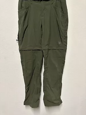 Mountain Hardwear Womens Pants Green Convertible 10 Cargo Pockets Nylon Zip Off • $9.50