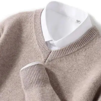 Mens 100% Cashmere Sweater Warm Tops Winter Outwear Casual Comfort Loose Fashion • $22.99