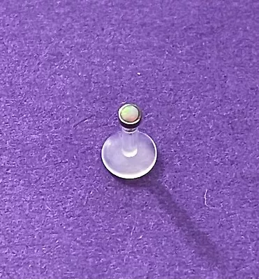 £2.15 • Buy 2mm Opal Labret Tragus Helix Bar In Bioflex With A Push Fit Faux Opal In Steel