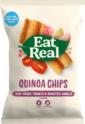 Eat Real Quinoa Chips - Sun-Dried Tomato & Garlic 22g - Pack Of 24 • £33.39