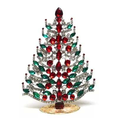 Plentiful Czech Christmas Standing Tree 17cm ~ Clear Crystal* - FREE SHIPPING • $99.90