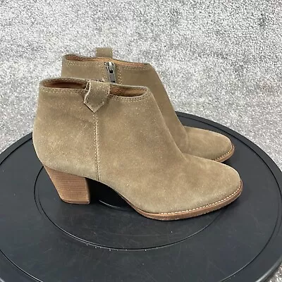 Madewell Boots Women's Size 6.5 F5045 Round Toe Ankle Booties Brown Leather • $34.99