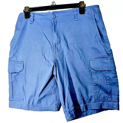 George Men’s Cargo Blue Shorts Size 32 Above The Knee Golf Bermuda 6 Pockets EUC • $11.95