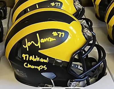 Jon Jansen Signed Mini Helmet - Michigan National Champion 1997 Inscription • $68.85