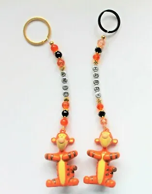 Personalised Tigger From Winnie The Pooh Keyring / Bag Charm (you Chose A Name ) • £2.85