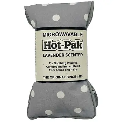 Hot Pak Microwavable Neck Warmer Heat Wrap Lavender Shoulder Pads Grey Dots • £15.99