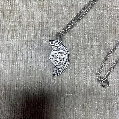 925 Sterling Silver Vintage Mizpah Coin 2nd Piece Necklace Charm Pendant • $20