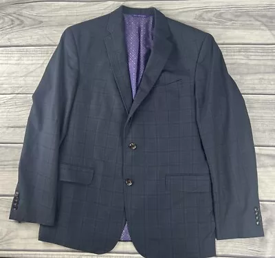 TED BAKER LONDON Endurance Jay CT Blue Plaid Blazer Jacket  Sz 42R • $68.55