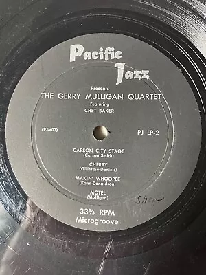 Gerry Mulligan Quartet Lee Konitz Plays 10  - Pacific Jazz PJ LP-2 NO COVER • $29.90