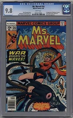 Ms. Marvel #16 Cgc 9.8 White Pages Marvel Comics 1978 • $590