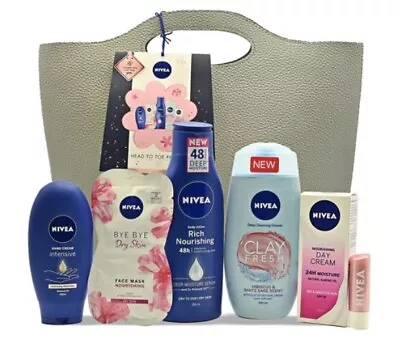 Nivea Head To Toe Pamper Gift Set - 7 Pcs Inc Leather Bag - Brand New • £19.99