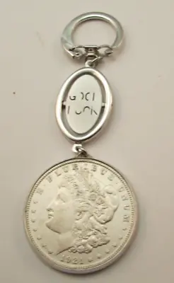 Vintage Swank Keychain 1921-S Morgan Silver Dollar In Bezel • $49