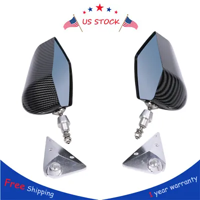 2x Fit Universal Racing Side Rearview Wing MirrorBlue F1 Style Carbon Fiber Car • $232.97