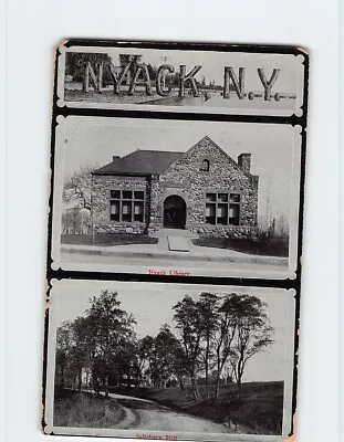 Postcard Library And Salisbury Hill Nyack New York USA • £19.92