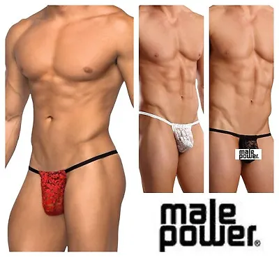Mens Male Posing Strap Thong Stretch Lace Size 28-40 • $17.99