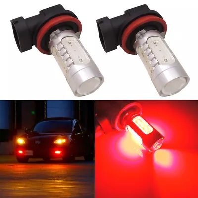 2 Brilliant Red H11 H8 LED Fog Light Bulbs Car Truck Driving Lamp Conversion Kit • $13.99