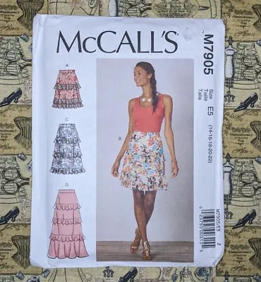 McCall's Sewing Pattern 7905 Mini And Maxi Tiered Skirts Sz 14-22 UNCUT • £6.99