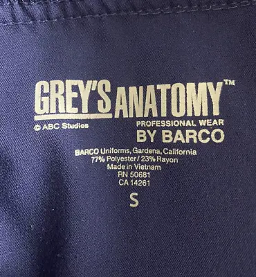 $9.99 • Buy Grey's Anatomy By Barco Women's Small 6 Pockets Drawstring Navy Cargo Scrub Pant
