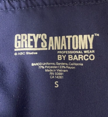 $9.99 • Buy Grey's Anatomy By Barco Women's Small 6 Pockets Drawstring Navy Cargo Scrub Pant