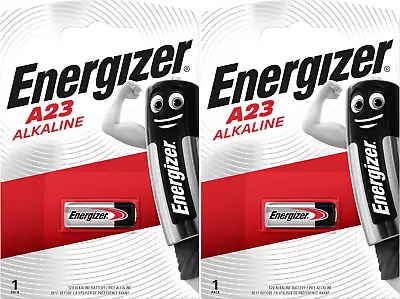 2 X ENERGIZER® A23 Alkaline Batteries 12V Security 23A MN21 LRV08 Alarm Key Fobs • £3.04