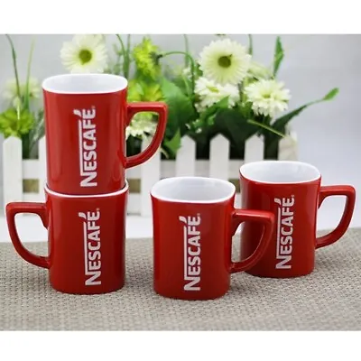4 Brand New Nescafe Red Cup Mug Coffee Ceramic Collectible 8oz U.S Seller B • $14.99