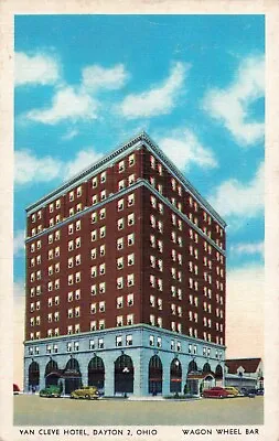 Dayton OH Ohio Van Cleve Hotel & Wagon Wheel Bar Vintage Postcard • $6.39