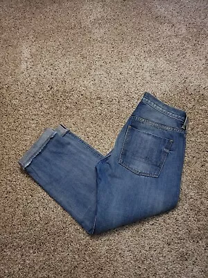 Vince Union Slouch Jeans 26 Womens Selvedge Denim Cropped Med Wash USA Made  • $42