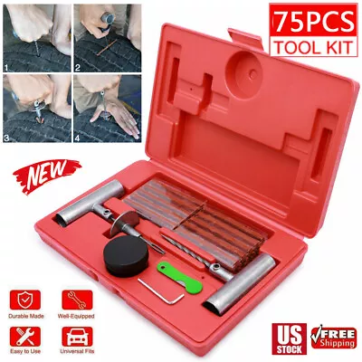 57 Pcs Tire Repair Kit DIY Flat Tire Repair Car Truck Motorcycle Home Plug Patch • $18.98