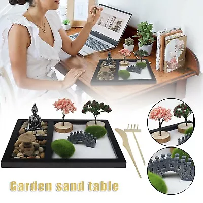 Zen Sand Garden Kit Creative Micro Landscape Ornament Home Office Tabletop Decor • $40.84