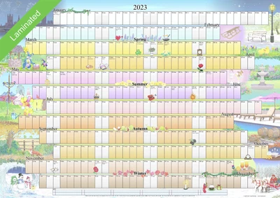 £9.99 • Buy Illustrated, Wall Planner, 2023, Laminated, A2 Size, Calendar, Poster, Organiser