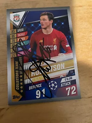 Match Attax Andrew Robertson Liverpool Signed. • £3.99