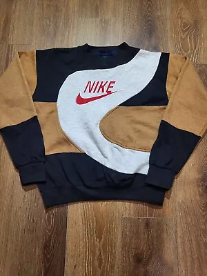 Vintage Nike Reworked Sweatshirt Embroidered Spell Out Logo Women's Large  • $45