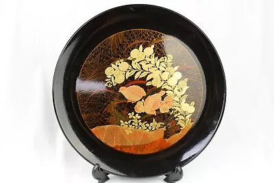 Otagiri Lacquerware Hand Painted Serving Platter Tray Plate Gold Quails Japanese • $24.97