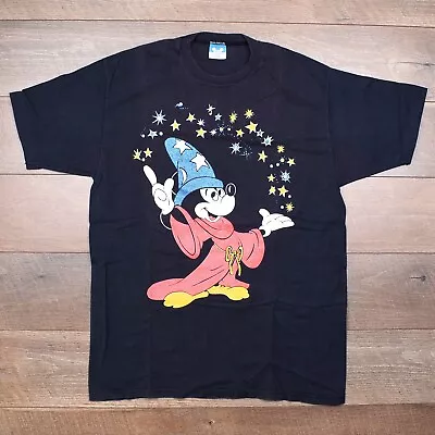 Vintage Disney Mickey Mouse Fantasia Shirt - XL Black 80s 90s Sorcerer Disneylan • $65