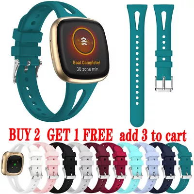 Replacement Slim Silicone Sport Watch Band Soft Strap For Fitbit Versa 3 4 Sense • $10.44