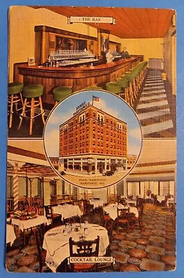 Manitowoc WI-Wisconsin Hotel Manitowoc Lounge & Bar Vintage Souvenir Postcard • $3.75