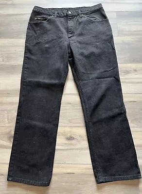 Vintage Lee Men’s Jeans Black 36x29 Leather Patch Straight Leg 90’s • $19.95