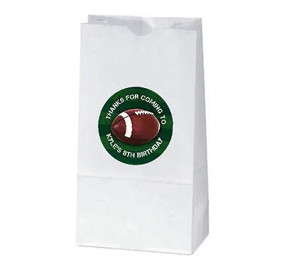 £8.73 • Buy 12 Football Birthday Party Favors Custom Super Bowl Football Treat Bag Stickers
